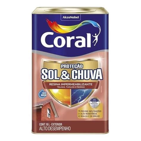 Resina Impermeabilizante Para Telhado Vermelho óxido 18l Coral Impermeabilizante Magazine