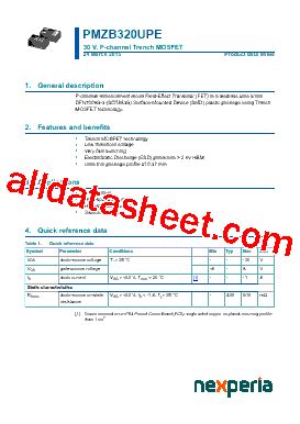 0101 Marking PMZB320UPE Datasheet PDF Nexperia B V All Rights Reserved