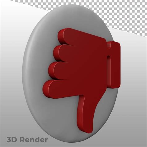 3d render ícone polegar para cima e para baixo PSD Premium