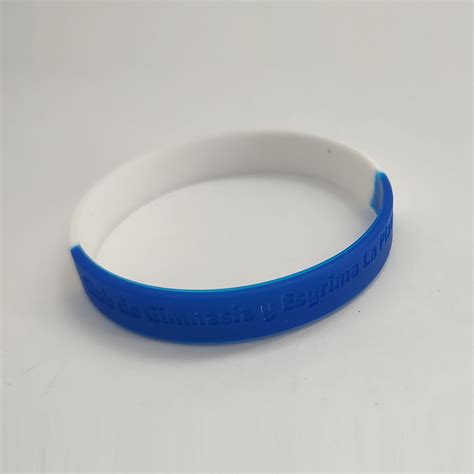 Pulsera Silicona Blanca Y Azul Adulto Loboshop