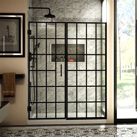 Rre Tribe And You Dreamline Shower Door With Grid Home Depot