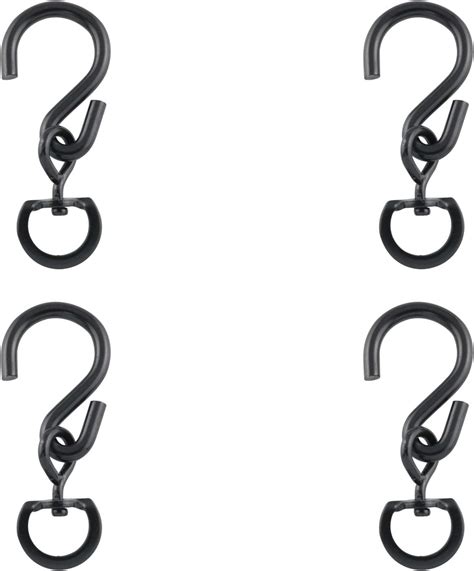 Amazon WHYHKJ 4pcs Swivel Plant Hanger Hooks Black Metal Outdoor