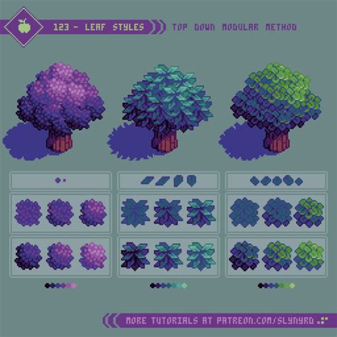 Tutorial 123 Leaf Styles Slynyrd Pixel Art Tutorial Pixel Art