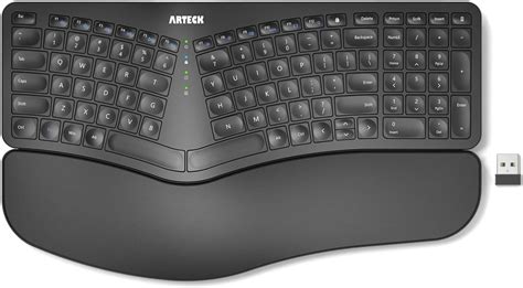 Amazon.com: Arteck Split Ergonomic Keyboard with Cushioned Wrist and ...