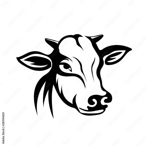 face cow head art logo design inspiration Stock Vector | Adobe Stock