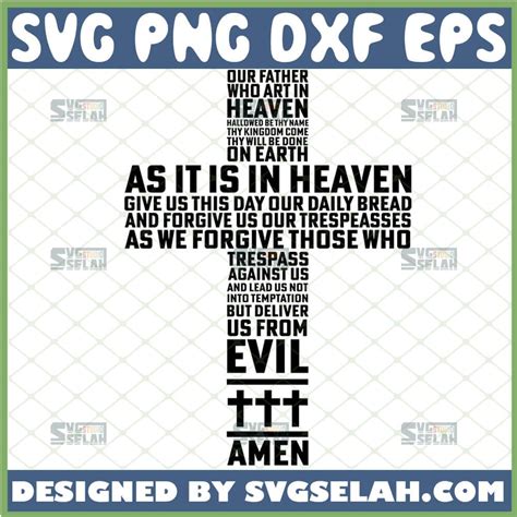 Lord S Prayer Svg Our Father Who Art In Heaven Hallowed Be Thy Name Svg Bible Verses Svg