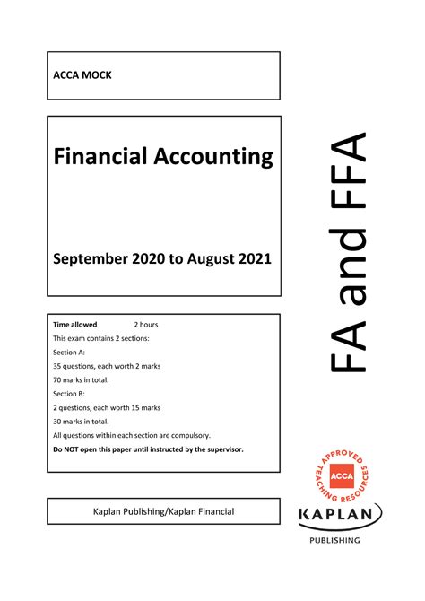 F Finical Accounting Mock Exam Questions Acca Studocu