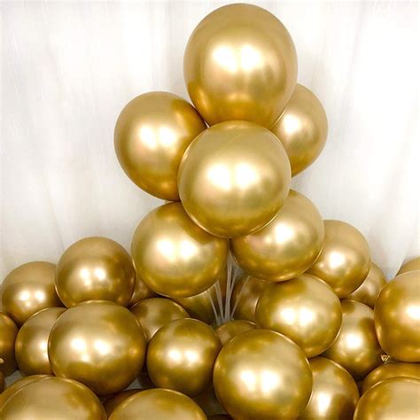 Amazon Chrome Gold Balloons 12inch 50pcs Latex Balloons Metallic