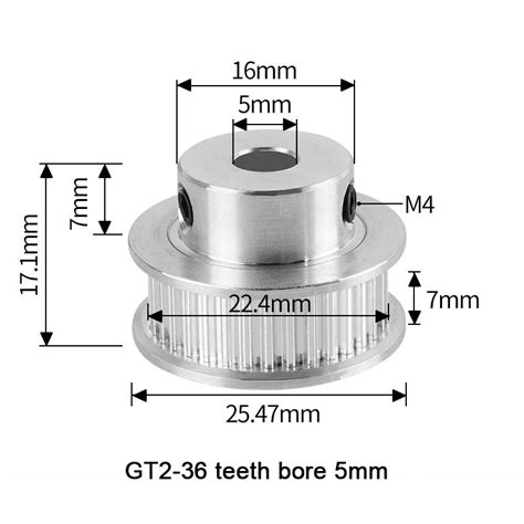 Gt2 6mm Timing Belt Pulley 36 Teeth 3vbelt