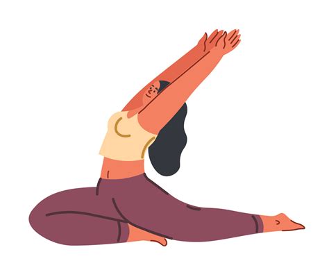 Eka Pada Raja Kapotasana Or One Legged Pigeon Pose Vector Art