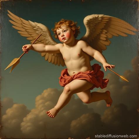 Renaissance Cherub with Arrow in Flight | Stable Diffusion Online