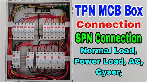 tpn mcb box connection  spn circuit  mcb box connection mcb