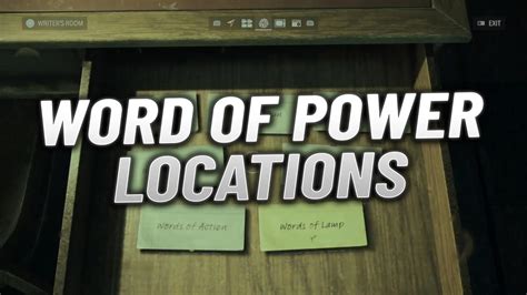 Alan Wake 2 Guide Every Word Of Power Location