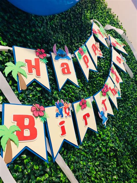 Lilo And Stitch Birthday Banner Custom Birthday Banner Lilo Etsy