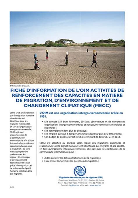 Fiche Dinformation De Loim Activites De Renforcement Des Capacites En