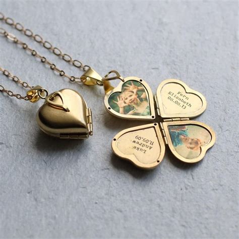 Locket Necklace With Photos Folding Locket With Pictures 4 Etsy