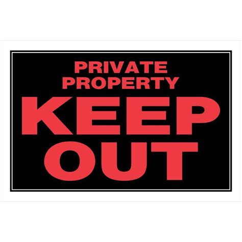 Hillman In X In Plastic Private Property Keep Out Sign