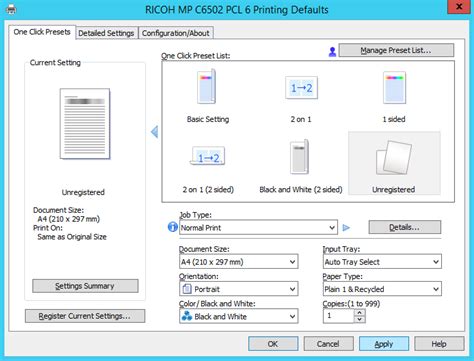 Setting Default Printer Settings (Windows) - Inception - Printers and ...