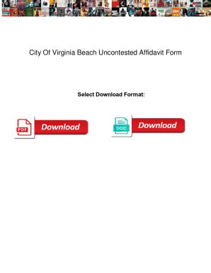 Fillable Online City Of Virginia Beach Uncontested Affidavit Form City