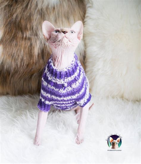 Sweater For Cat Sweater For Sphynx Purple Cat Sweater Etsy