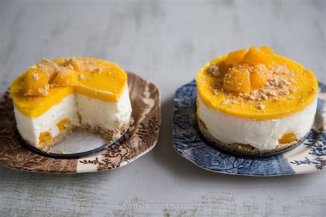 Easy No Bake Mango Mousse Cheesecake