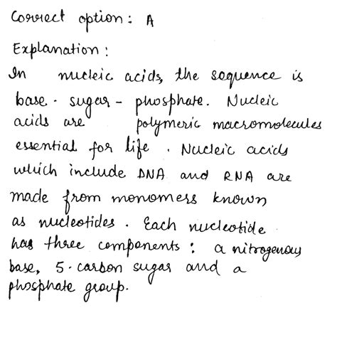 The sequence in nucleic acid is