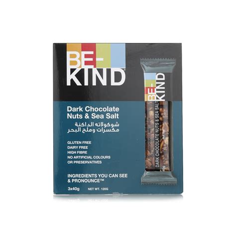 Be Kind Dark Chocolate Nuts Sea Salt 3x40g Spinneys UAE