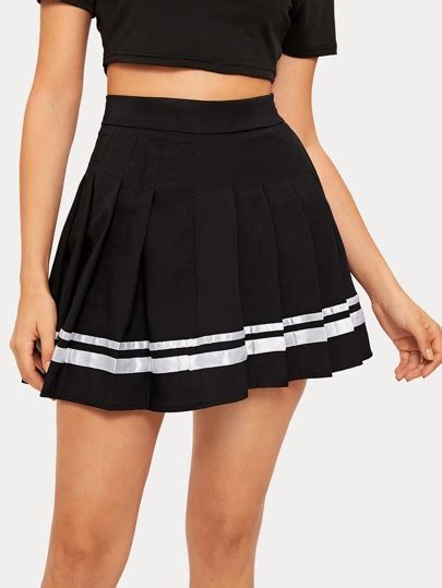 Varsity Striped Pleated Skirt