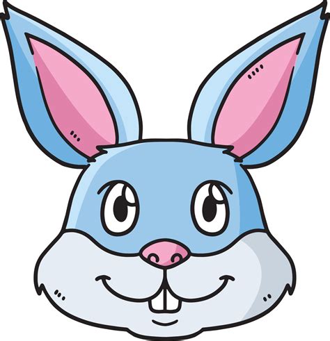 Rabbit Head Cartoon Colored Clipart Illustration Vector Art At