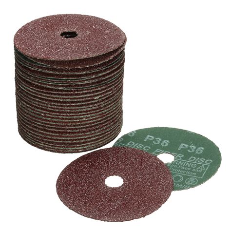 50x 4 100mm Fibre Sanding Grinding Disc Sandpaper 24 120Grit For Angle