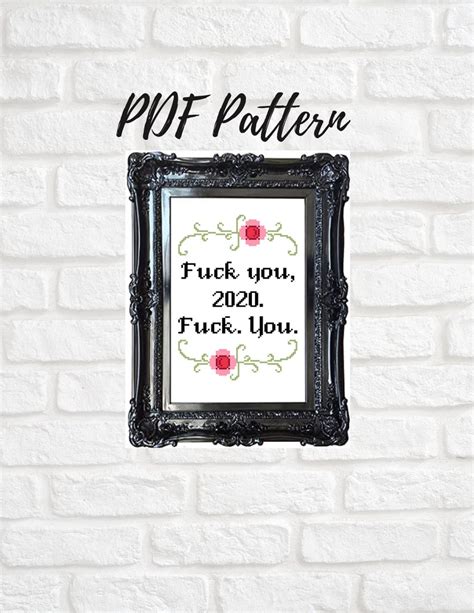 Fuck You Cross Stitch Pattern Modern Cross Stitch Funny Cross