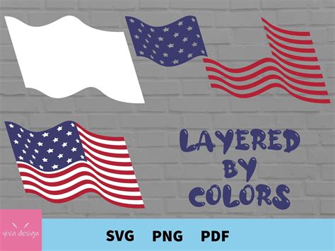 American Flag Svg for Cricut and Silhouette USA Flag Cut - Etsy