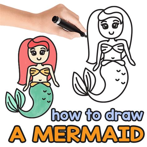 how to draw mermaid easy