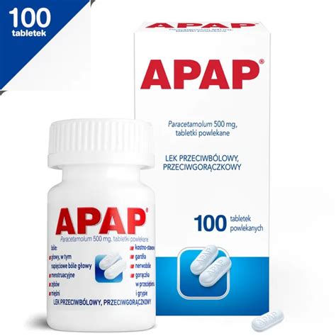 Apap 500 mg tabletki powlekane 100 szt Ból głowy i migrena