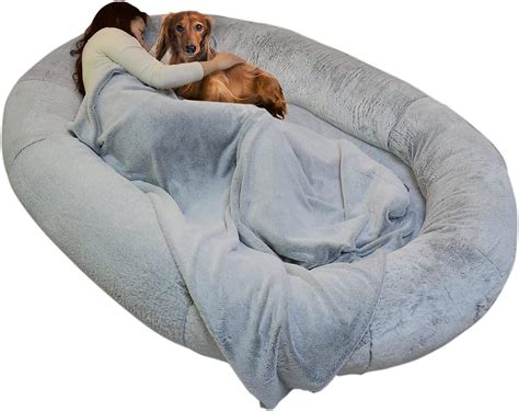 Cama humana para perros con manta 72 x 48 x 12 camas grandes de tamaño