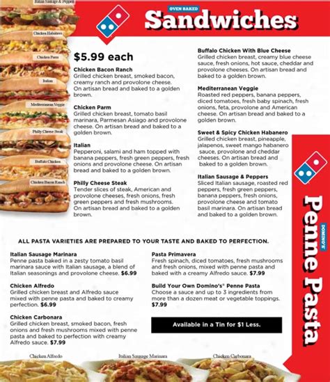 Domino's Pizza Menu With Prices (Updated: April 2024)