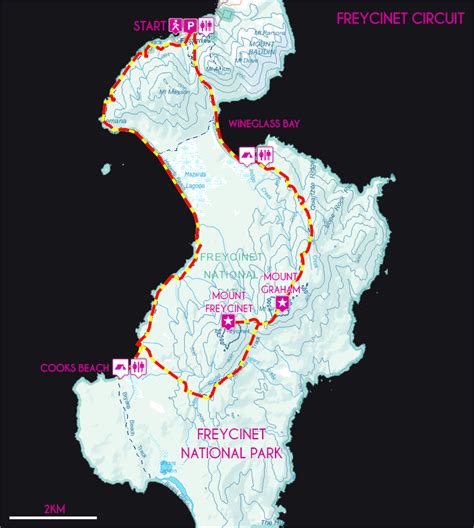 Wineglass Bay Walking Track Map Glass Designs