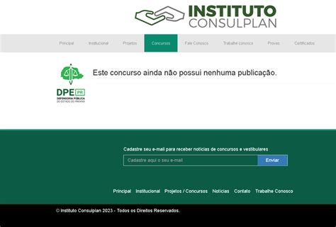 Concurso DPE PR página criada no site da banca edital iminente