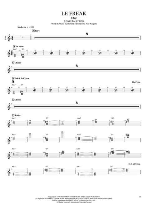 Le Freak Tab By Chic Guitar Pro Full Score MySongBook