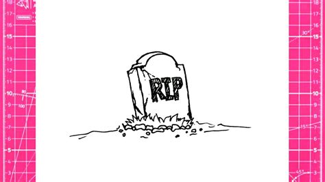 How To Draw A Tombstone Easy Youtube