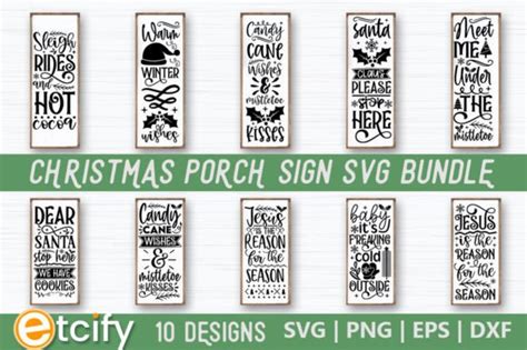 Christmas Porch Sign Svg Bundle Graphic By Etcify · Creative Fabrica