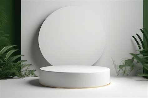 Premium AI Image A White Round Object Sitting On Top Of A White Table