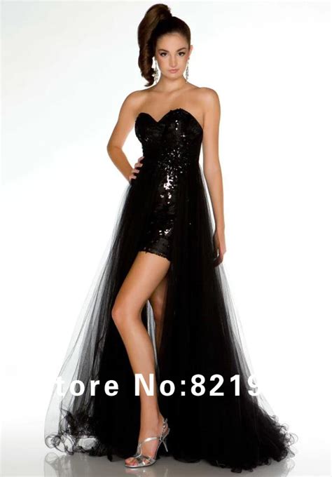 Sexy Sweetheart Black Masquerade Dress Sequin Hi Low Prom Dress In Prom