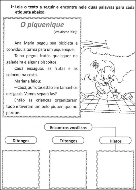 Atividades Ditongo Tritongo E Hiato 4 Ano Com Gabarito