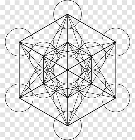 Metatron S Cube Sacred Geometry Overlapping Circles Grid Black And