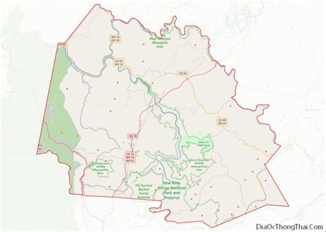 Map of Fayette County, West Virginia