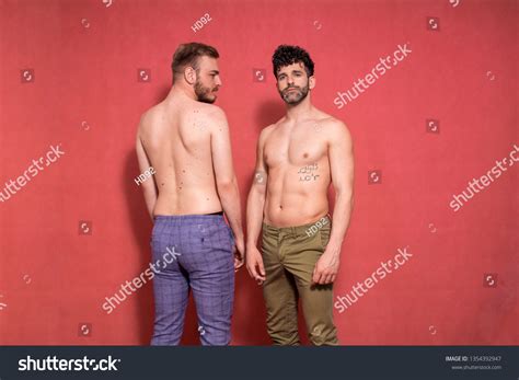 Two Shirtless Men Posing Gay Couple Stock Photo Shutterstock