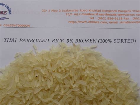 Parboiled Rice Thai Origin Thailand Price Supplier Food