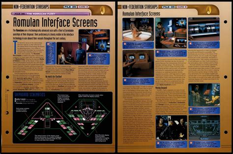 Romulan Interface Screens The Romulan Fleet Star Trek Fact File Page