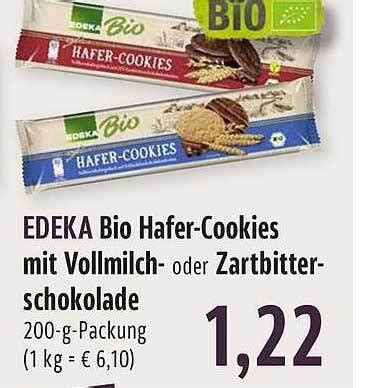 Edeka Bio Hafer Cookies Mit Vollmilch Oder Zartbitter Schokolade